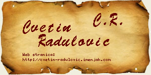 Cvetin Radulović vizit kartica